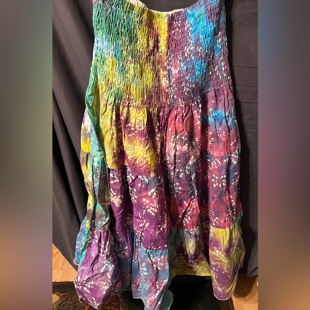 Stretchy the-dye flower skirt